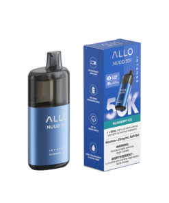 Buy Allo Intense Nuud 50K – Blueberry Ice. NUUD 50K Blueberry Allo intense long lasting, adjustable airflow, 20mg salt nic